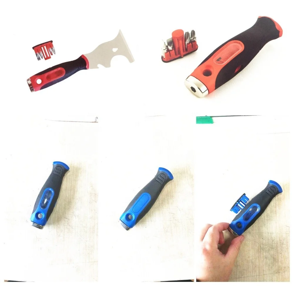 Industrial & DIY Multifunction Scraper Putty Knife Stainless Steel with Plastic Blade Flexible and Polished Finish