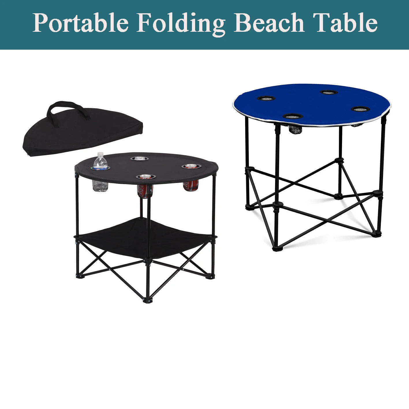 Portable  beach metal canvas folding table with carrying bag
