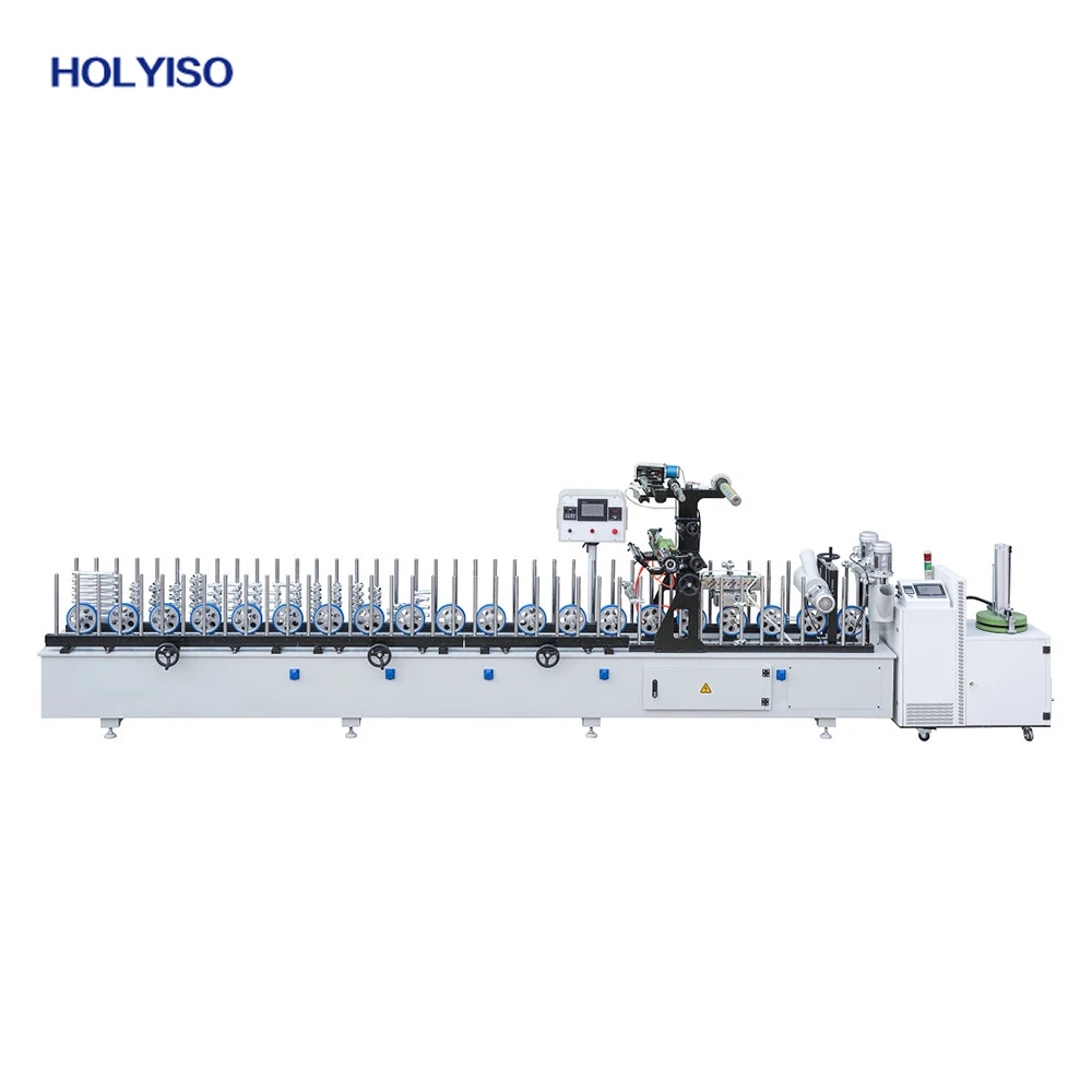 HOLYISO BF350B-PUR-II PUR Glue Hot Melt Adhesive Profile Wrapping Machine for Melamine MDF Door Veneering Vacuum Membrane Press