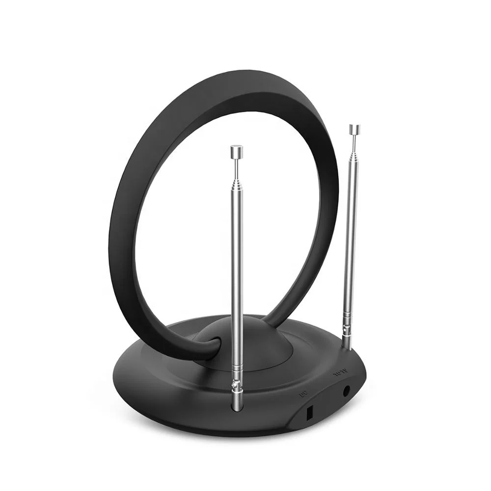 
Hot sell indoor high gain uhf vhf tv antenna amplified 360 degree rotation HD digital tv antenna 