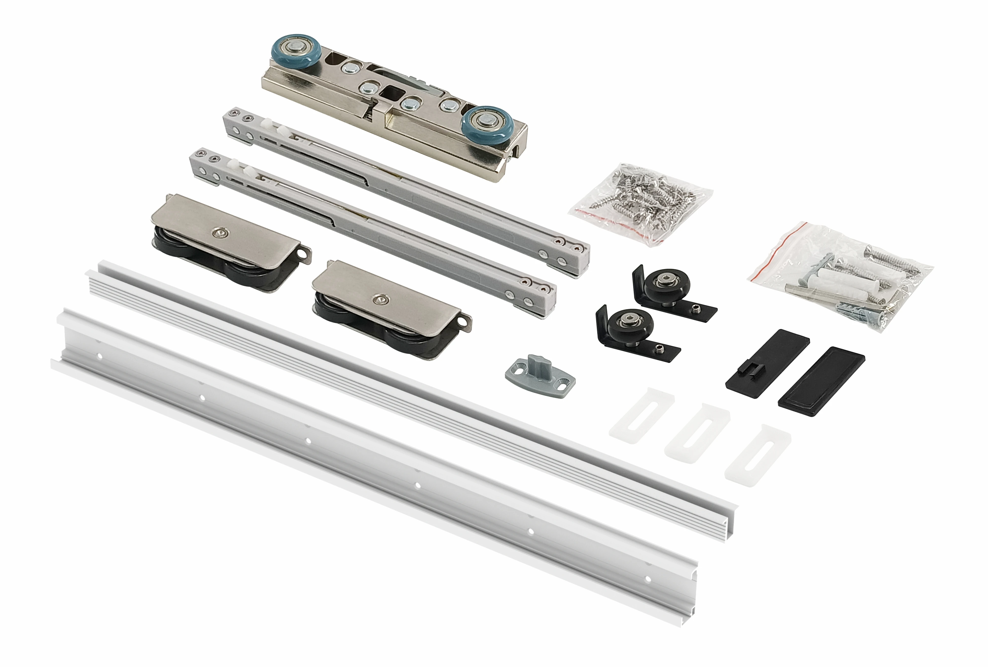 Shower Door Roller Wheel Slide Set Wall Sliding Hidden Rail for Barn