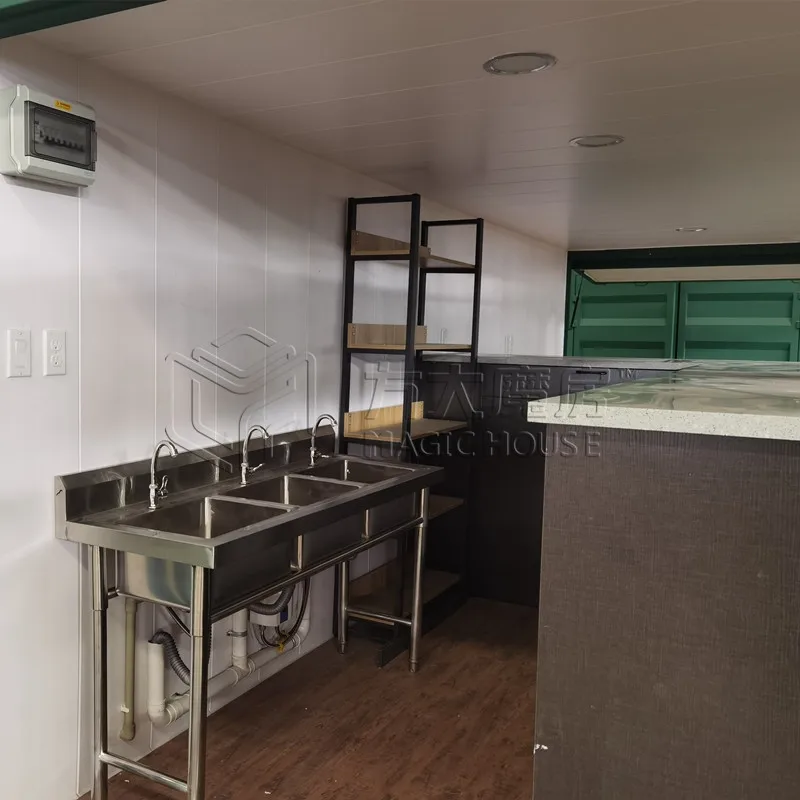 Versatile Two-storey Container Coffee Shop: Lift-able Terrace, Customizable Design, and On-the-Go Brewing