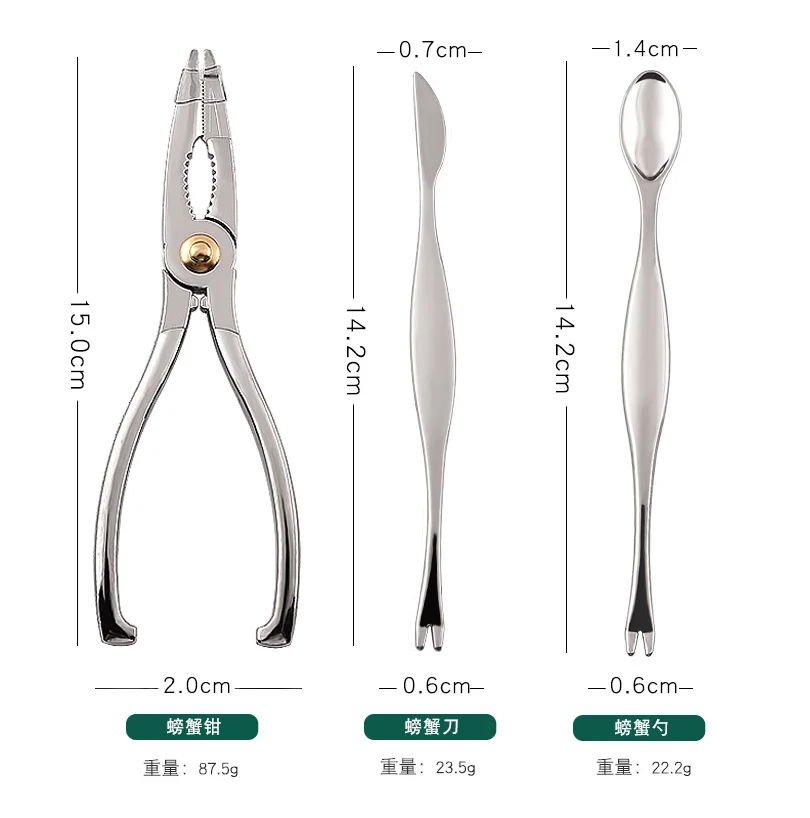 DFT0319 Factory direct sale in stock Zinc alloy 8 piece set household eating crab needle clamp tool seafood tool