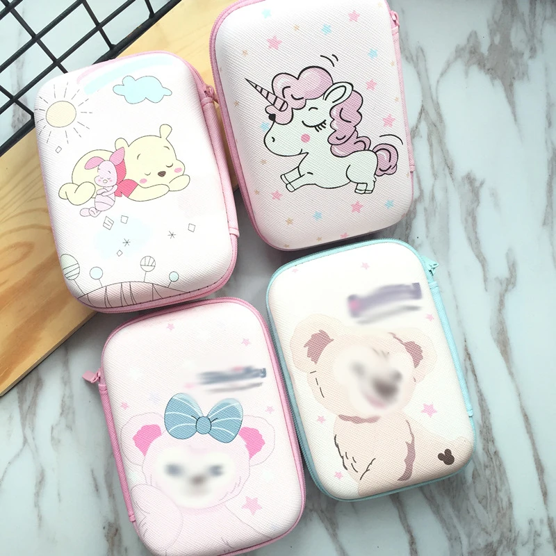 Cartoon Cute Rectangle EVA Box Earphone Storage Bag Wallet Pouch USB Cable Carry Bag Case Ziplock  Power Bank Mini Storage Bag
