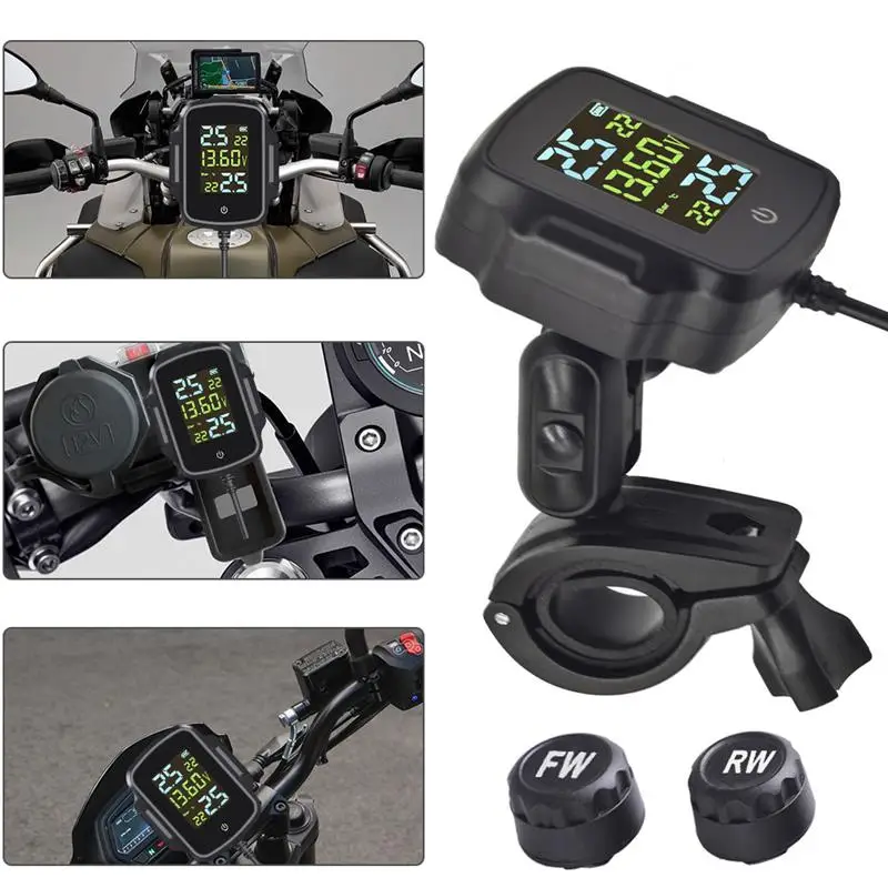 New Motorcycle Tire Pressure Careud Temperature Monitor Car Wireless Tire Pressure Monitor TPMS