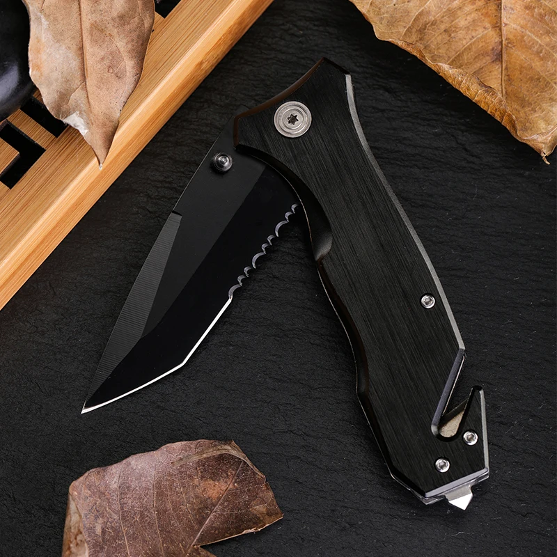 Practical High quality Steel Blade 3Cr13 Outdoor Folding Knife Pocket Knife Wilderness Survival Knife With Aluminum Handle
