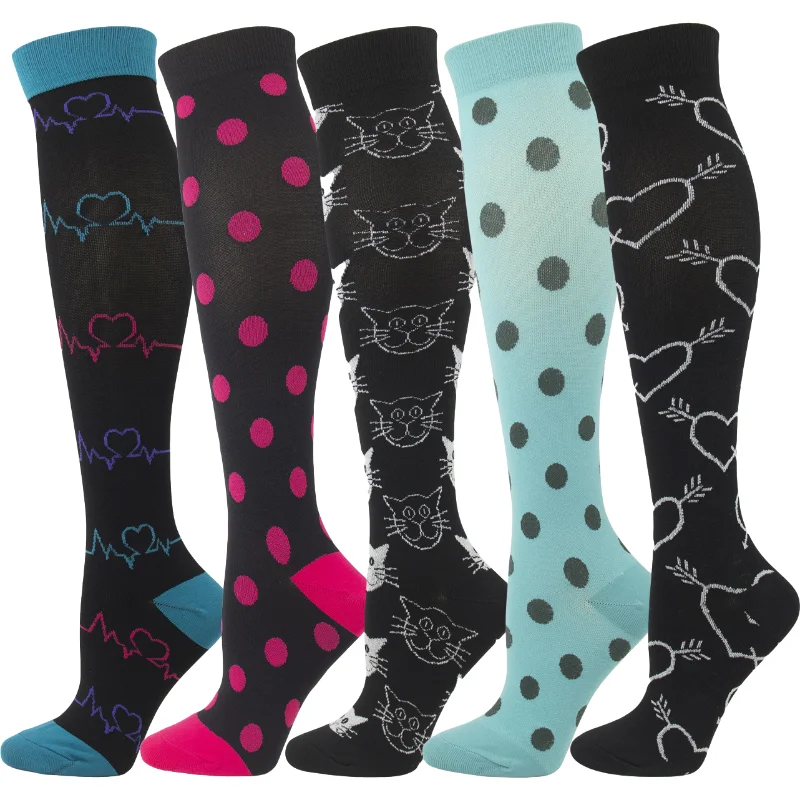 Wholesale Cotton Pressure Sports Socks Long Tube Gradient Marathon Professional Compression Nurse Medical Cycling Socks