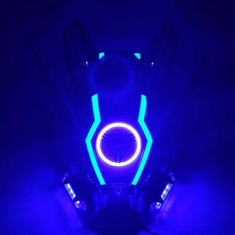 Halloween Carnival CYBER52 Phantom Samurai Design LED Helmet Comic Exhibition Cosplay Luminous Cyberpunk Light Up Mask