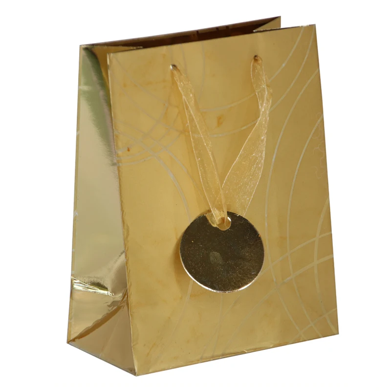 Изысканная роскошная бумага из алюминиевой фольги, упаковка на заказ, голографические блестящие подарочные пакеты, золотой Подарочный пакет для вечеринки