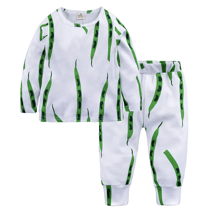 ZXQ29 wholesales Fruit pattern nighty pure cotton household clothing underwear suit for boys and girls