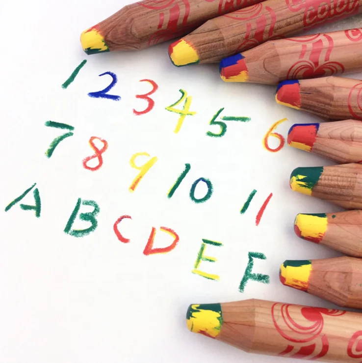 Новинка пухлый Радужный карандаш 4 в 1 однотонный акварельный