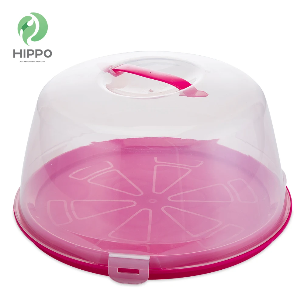 High quality custom color clear round plastic cake container