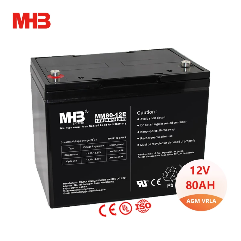 Mhb, оптовая продажа, хранение солнечной энергии 12 В, 80ah, 10hr, VRLA AGM UPS, свинцово-кислотный аккумулятор, цена для коммуникационного оборудования