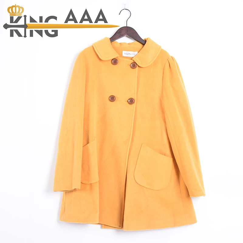 Bulk Second Hand Clothes Germany Coat Used Women Quality Branded Lady Long Fit Double-sided woolen Coat