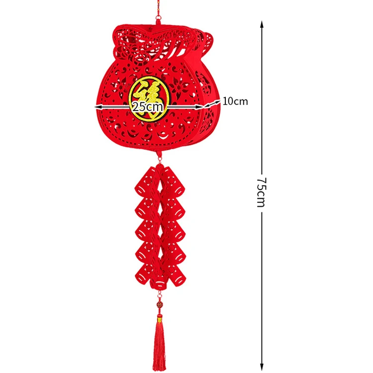 
Chinese Non-woven Felt Fabric Hanging Lantern for New Year Decorations 
