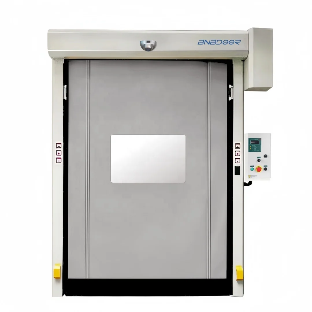 Hot Selling pvc coated high speed door automatic self-repairable clean room high speed pvc roll up shutter zipper roller doors