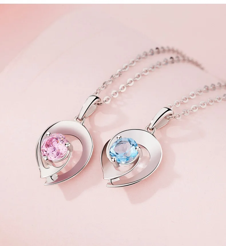 Love heart-shaped necklace female Japan and South Korea simple student Mori pendant lockbone chain neck chain