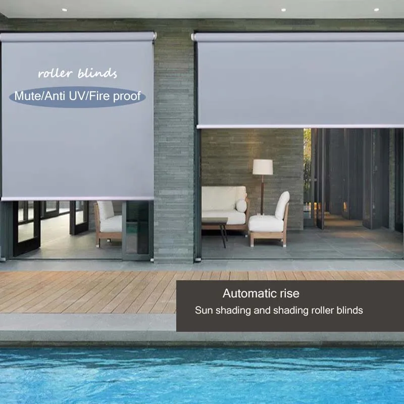 fashionable factory supply customized fabric material  curtain motorized blackout roller window blinds