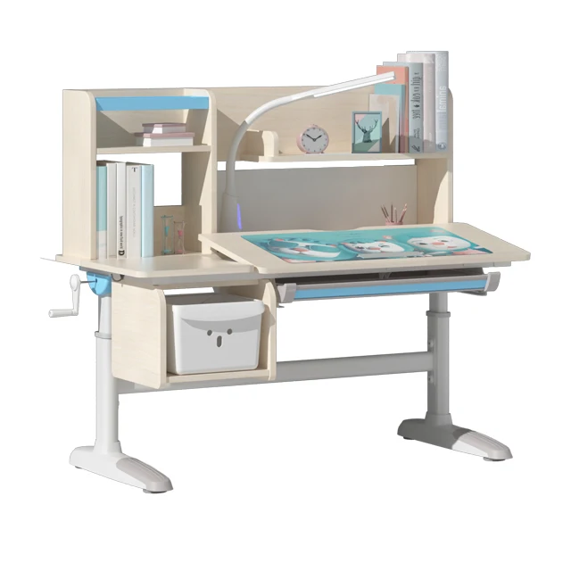 Children furniture sets kids table study desk with bookshelf children table and chairs