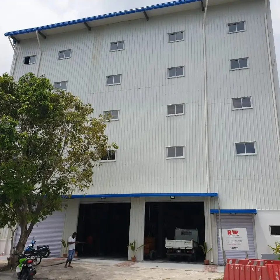 price of structural steel prefab building with mezzanine floor multi story storage shed design