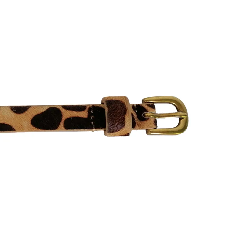 Factory Wholesale Fashion Customized Leopard Slender PU Belt for