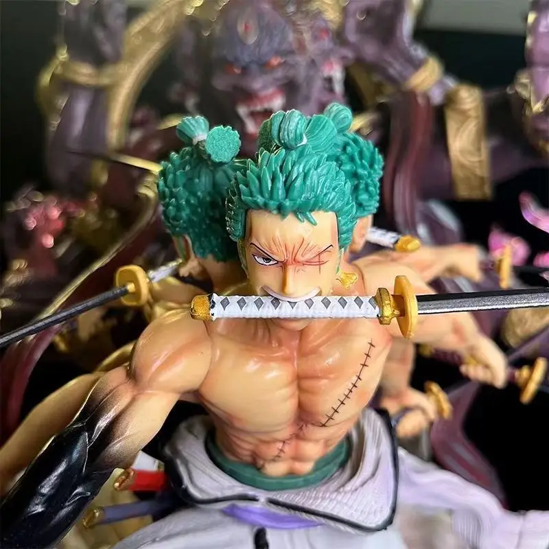 High Quality large size 52cm Anime Model toys One Pieces three heads six arms Asura zoro Action Figure