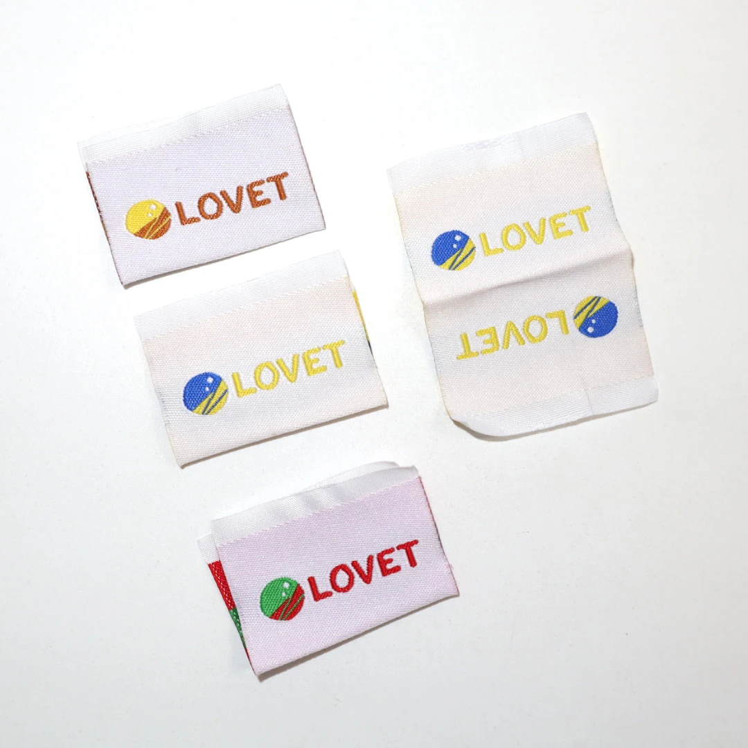 Luxury Custom Polyester  Fabric Neck label Woven Brand Labels for Garment Tags Woven Sewing Label