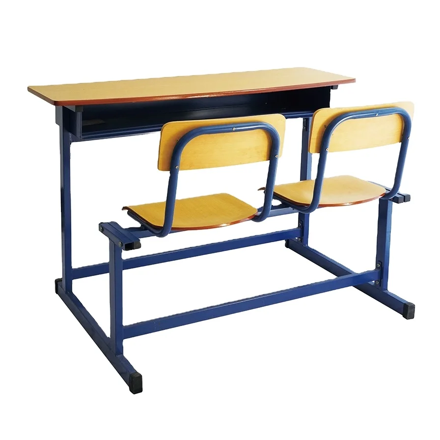 Стильные двойные школьные наборы учебный стол и стул для школьной мебели