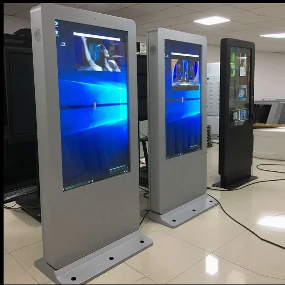 Waterproof Outdoor Advertising Screen TV 75' High Brightness 4K HD Video Display Floor Stand LCD Panel Billboard Outdoor Totem