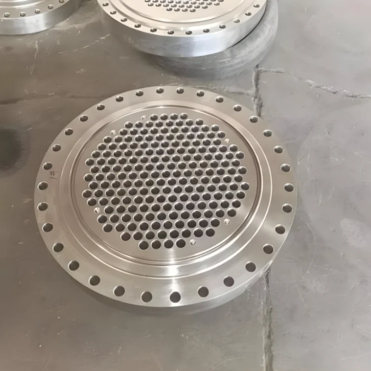 China Manufacturers Customized Forged Baffle Pipe Flange Welded Stainless Steel Heat Exchanger Tube Sheet Flange