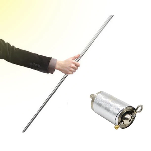 HelloWorld персонал портативный боевое искусство персонал Опора металл высокая эластичность сталь серебро палка 110 см растягивающийся магический трюк карман