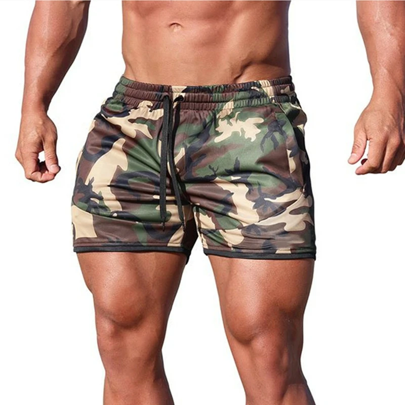 New Summer Fitness Shorts Fashion Breathable Quick-drying Gyms Bodybuilding Joggers Shorts Slim Fit Shorts Camouflage Sweatpants