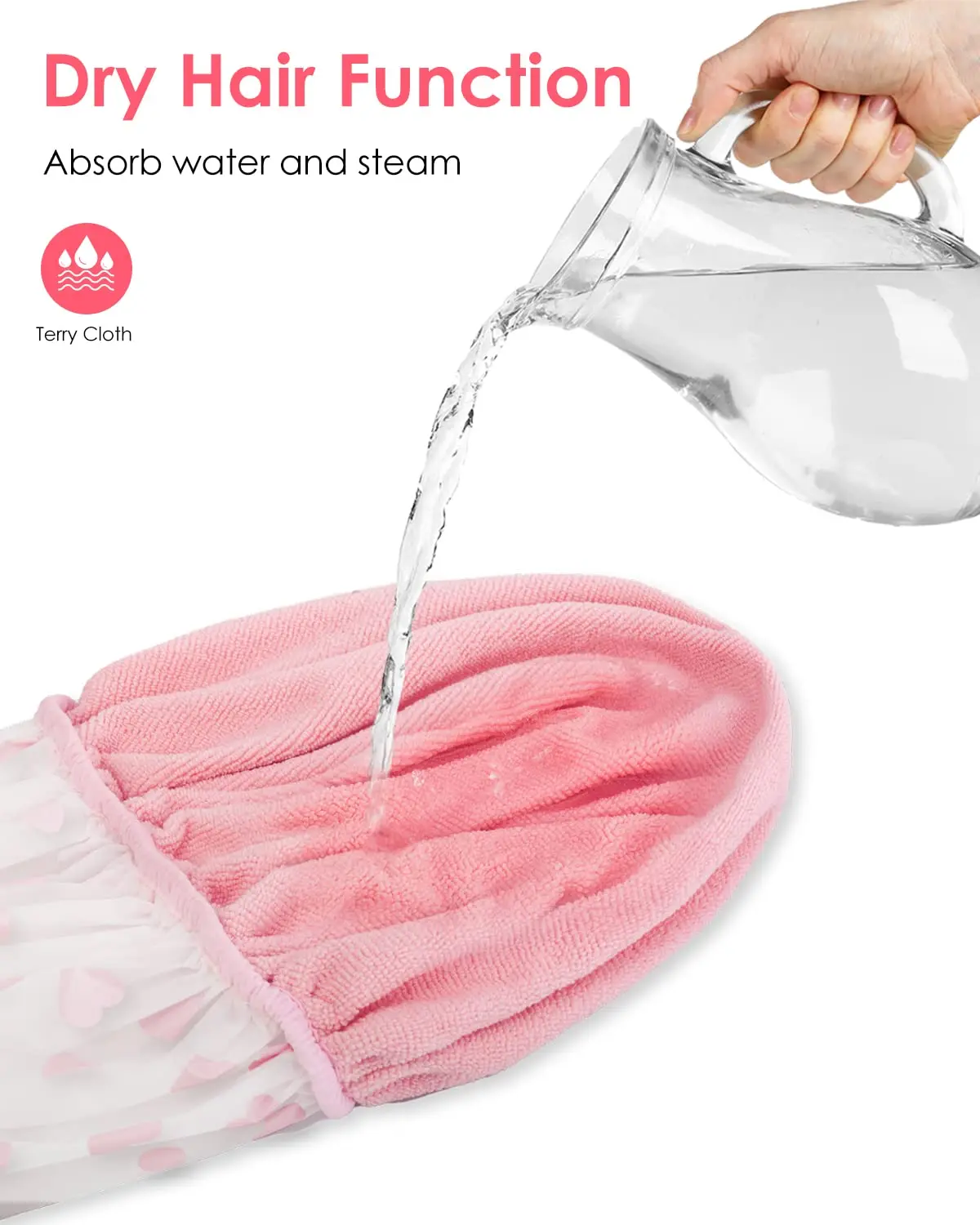 Custom Logo New Arrival Shower Hats For Women Double-layer Waterproof Reusable Bath Cap Reusable Shower Caps For Spa Salon