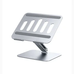 Ergonomic silver pc book laptop riser laptop mount for desk, notebook stand compatible with most 10-17 inch laptops