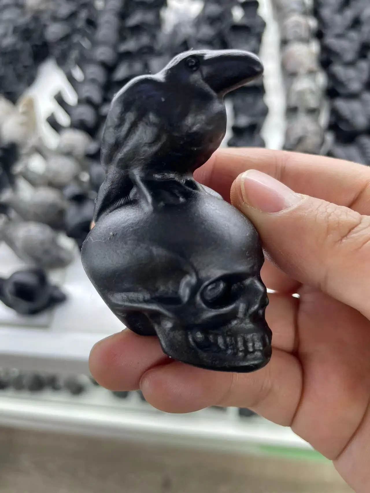 New animal cravings natural obsidaina healing stone carved  crystal animals carvings obsidian skulls