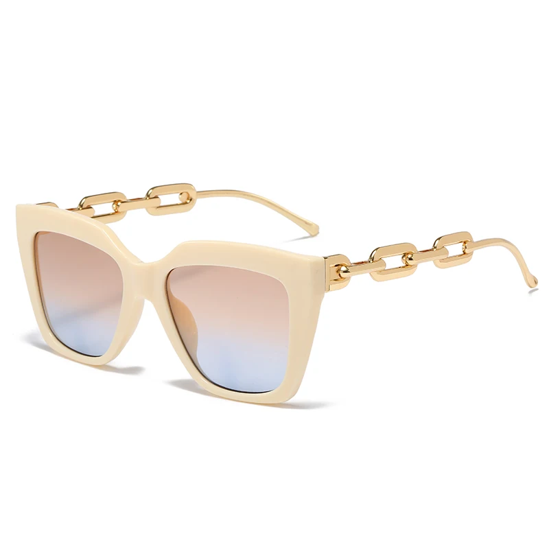 France Fashion Cat Eye Sunglasses Women Square Chain Designer Sun Glasses Wholesale Luxury Eyewear 3212