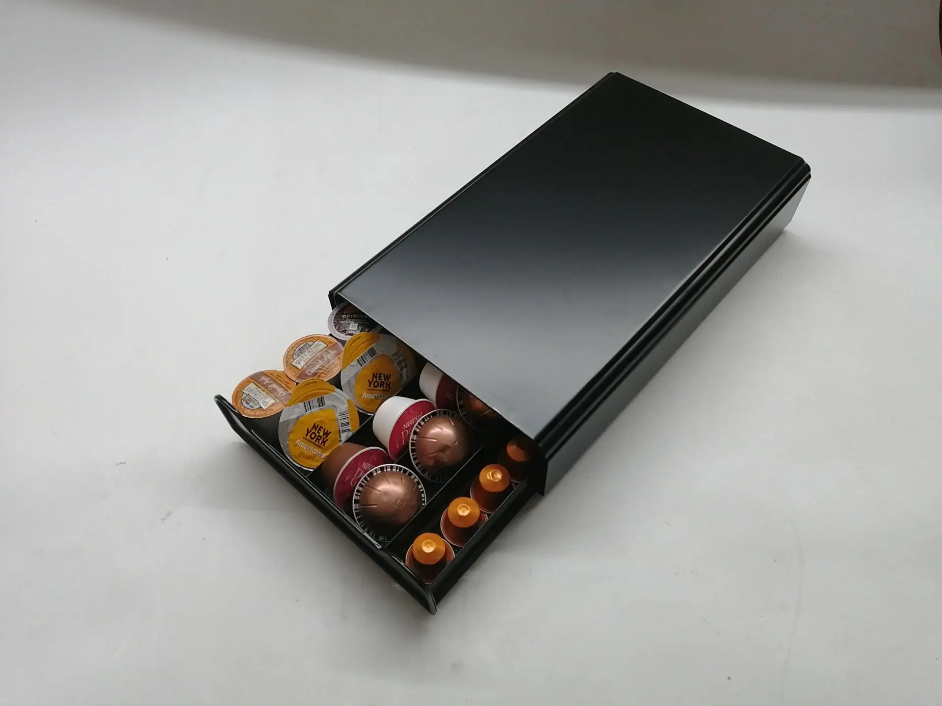 Multi-Functional Black Dolce Gusto Nespresso Vertuoline Coffee Pod Drawer Home Use Kitchen Storage Holder with Box Packed