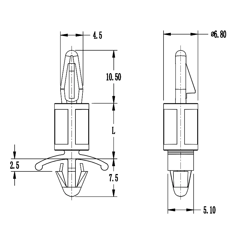 PCB Standoff LCS-16 PCB Standoff Nylon Reverse Locking Circuit Board Support, Plastic PCB Spacer Support
