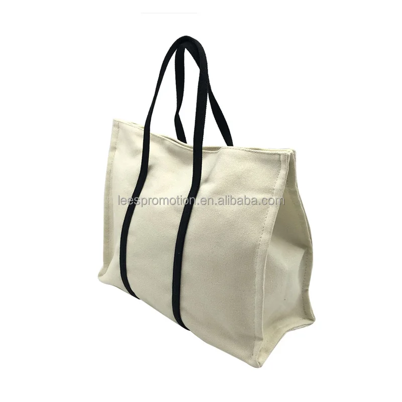 Manufacture Custom Trend Handle Shopping Bag Recycled Large Canvas Tote Bags Organic Cotton