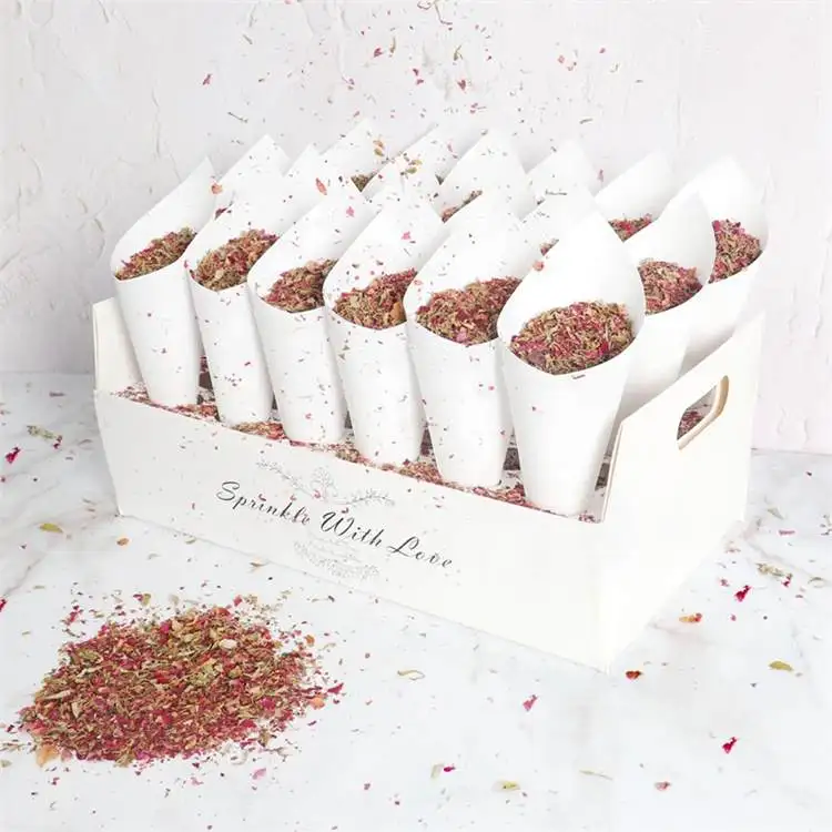 Wholesale Holder Support Party Decoration Kraft Tray Confetti Cone Wedding Paper Cones