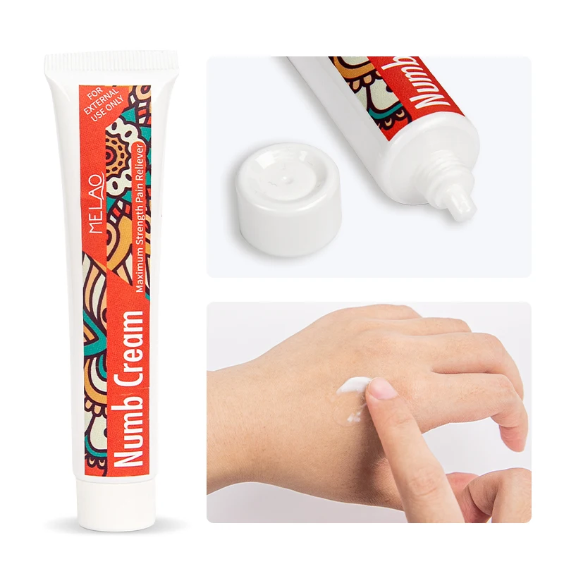 MELAO Hot Selling Effective Tattoo Numbing Cream Private Label Painless Eyebrow Microblading Tattoos Numb Numbness Cream