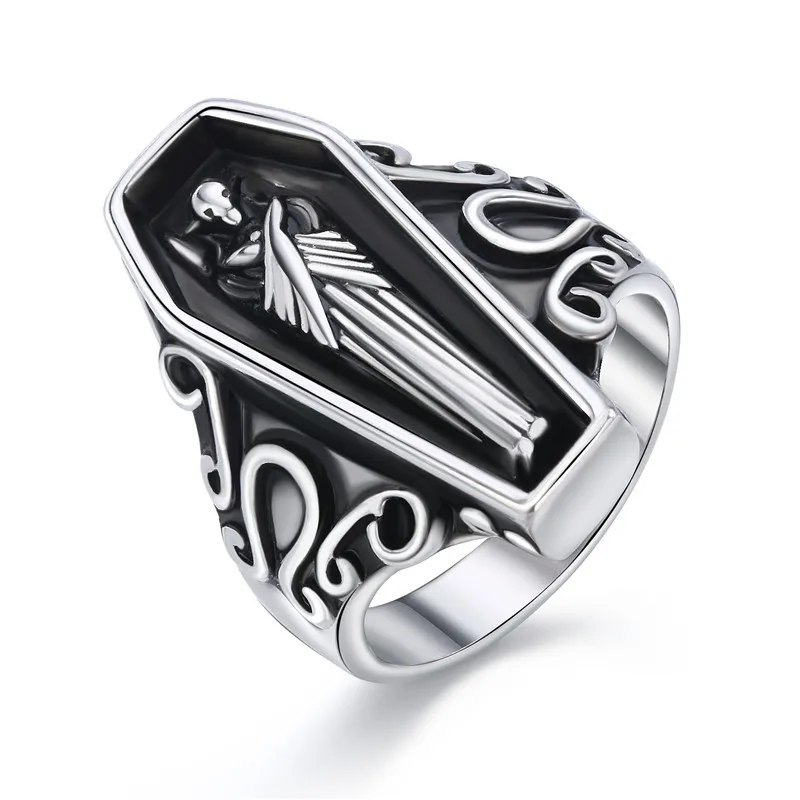 New Design Punk Mummy Ancient Silver Rings Stainless Steel Alloy Angel Men Ring