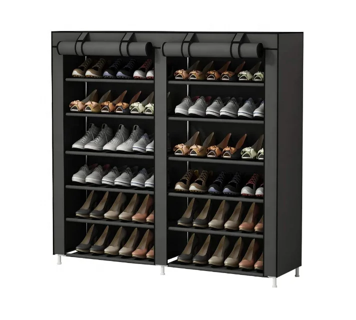 
Shoe Rack Portable Storage Free Standing Shoe Organizer with Non Woven Fabric Cover  (1600077403816)