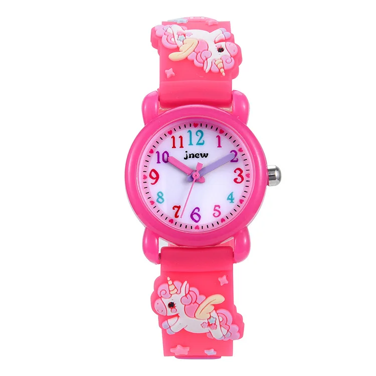 Children 3D Unicorn Cartoon Waterproof Toddler Quartz Wrist Watch Age 2-8 3 4 5 6 7 Toys Gifts Kids Girls Watch