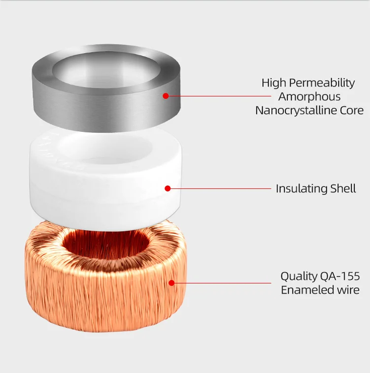 DL-CT08CHL12 1000/1 2000/1 Factory Micro Current Transformers High Permeability Measuring Range 0~70A Lead Wire Toroidal CT