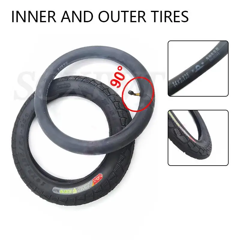 14x2,125 54-254 14 дюймов 14x2,125 шины наружные шины и внутренняя трубка с 90 клапаном для складного велосипеда газовый Электрический Скутер E-biweer