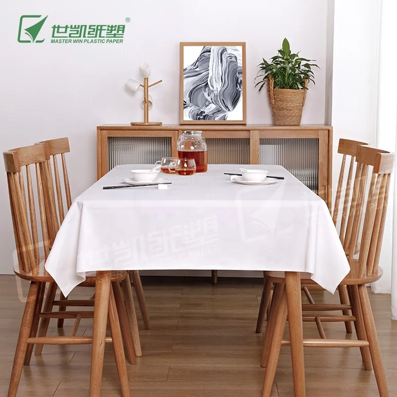 Degradable Eco-friendly Film Wholesale  Waterproof Easy To Clean Table Cloth Roll Plastic Disposable Tablecloth
