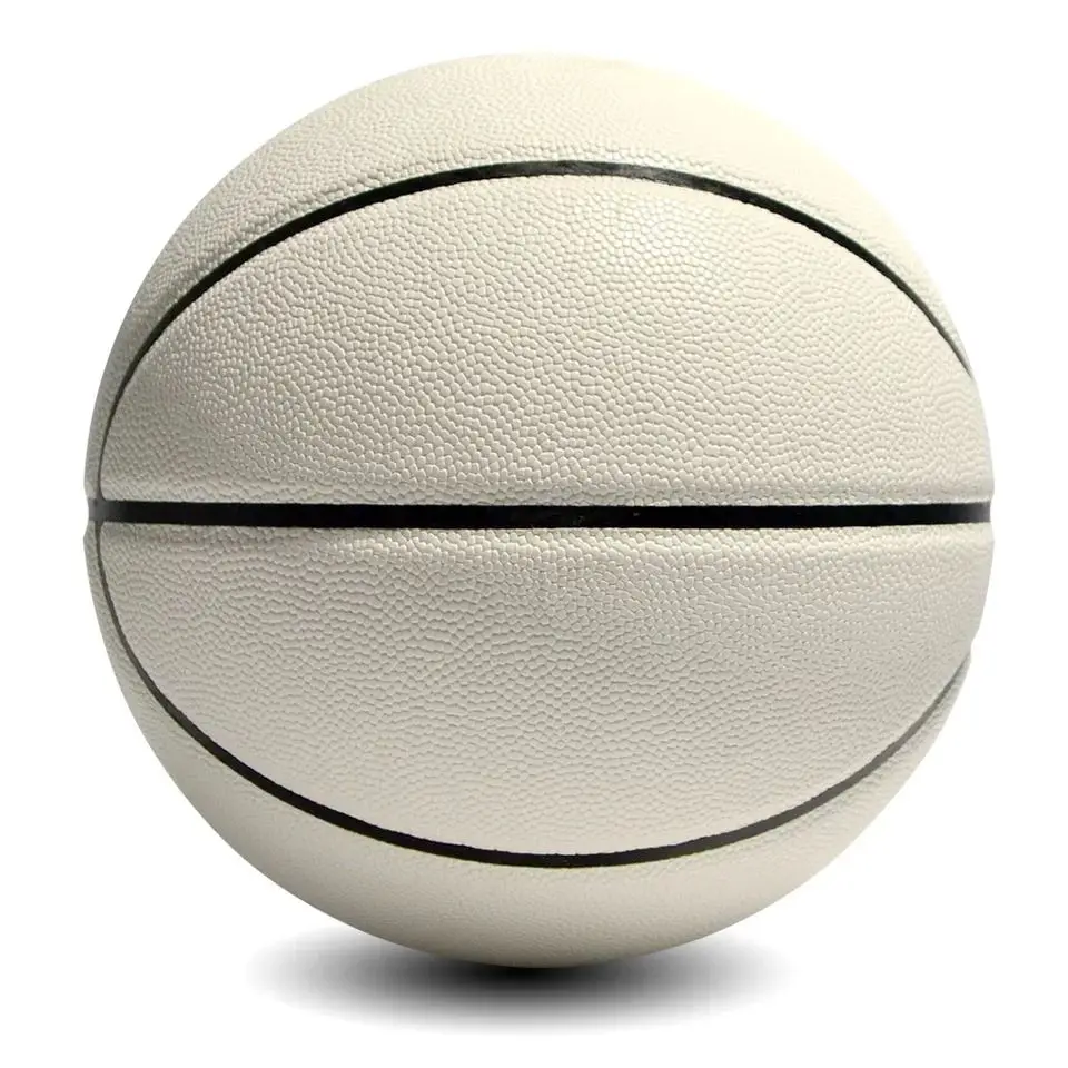 Size 7 Custom white leather basketball with your logo size 7 ball