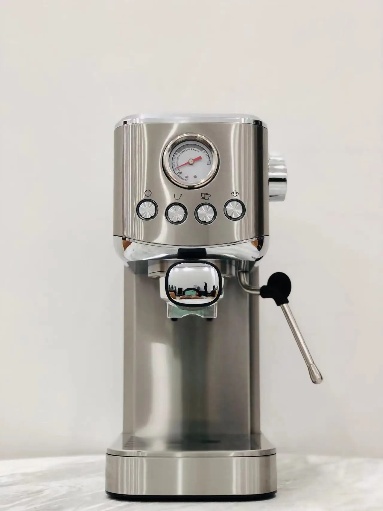 Household Office Espresso 1350W 20Bar Powerful Stainless Steel 1.2L Water Tank with Frothing Function Electric Coffee Maker