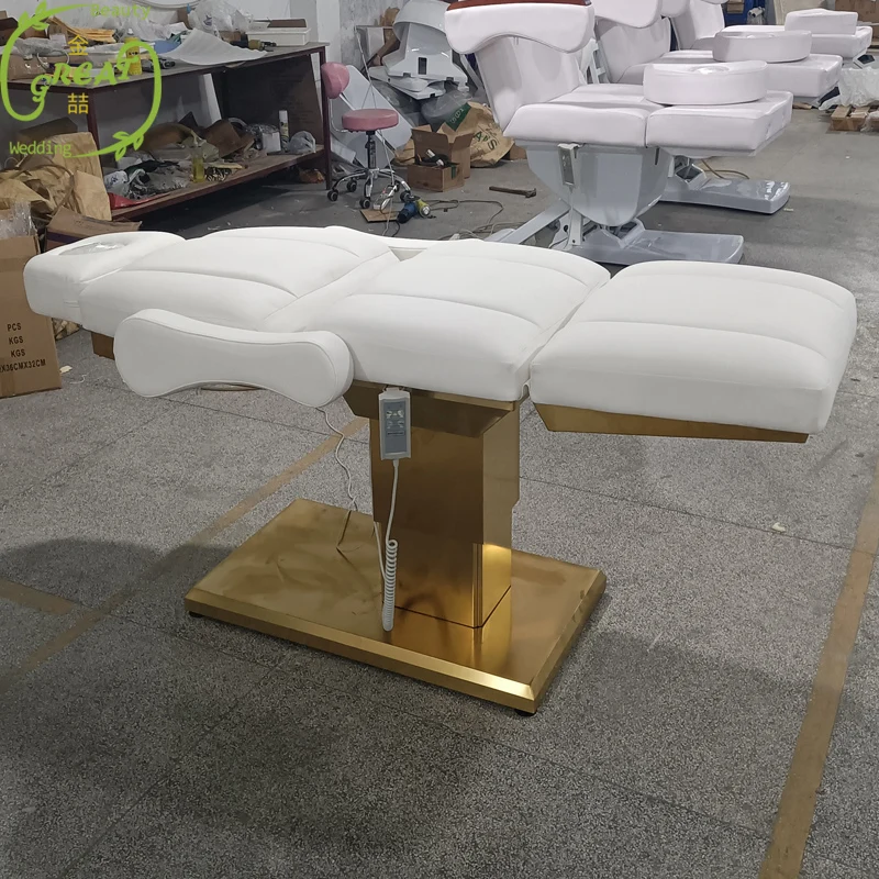 Modern with salon motor thai for beauty furniture electric facial spa table luxury black white elderly stone thermal massage bed